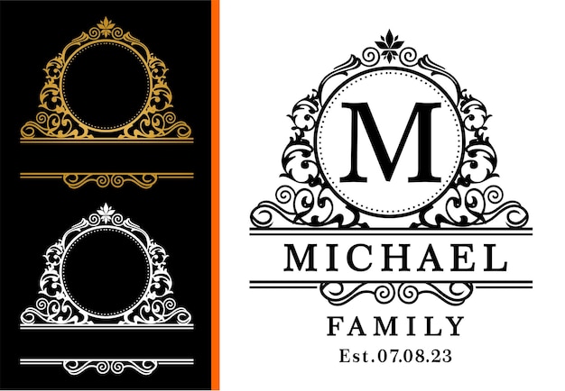 Een logo voor een familie die eigendom is van Michael