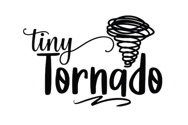 Een logo voor een kleine tornado die kleine tornado zegt.