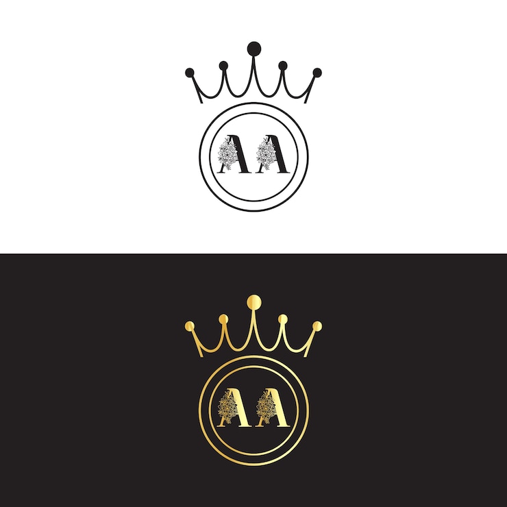 Vector een logo voor een kroon en een kroon met een kroon