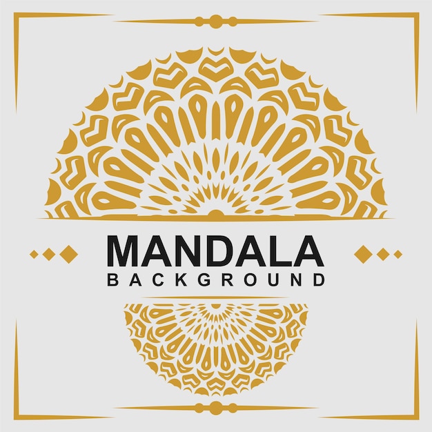Een logo voor een mandala-achtergrond met een gouden ontwerp.