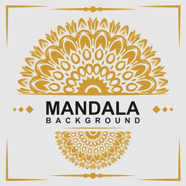 Een logo voor een mandap met mandala-achtergrond.