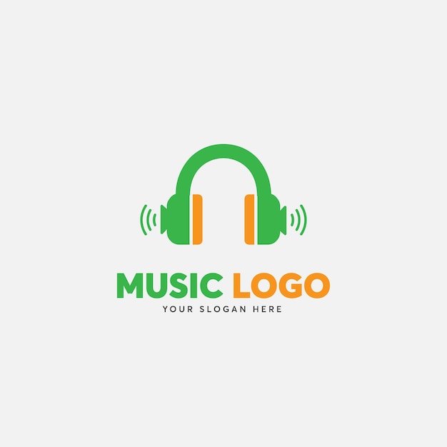 Een logo voor een muziekbedrijf dat op een witte achtergrond staat