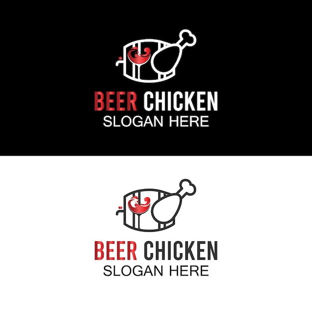 Een logo voor een restaurant genaamd bierkip.