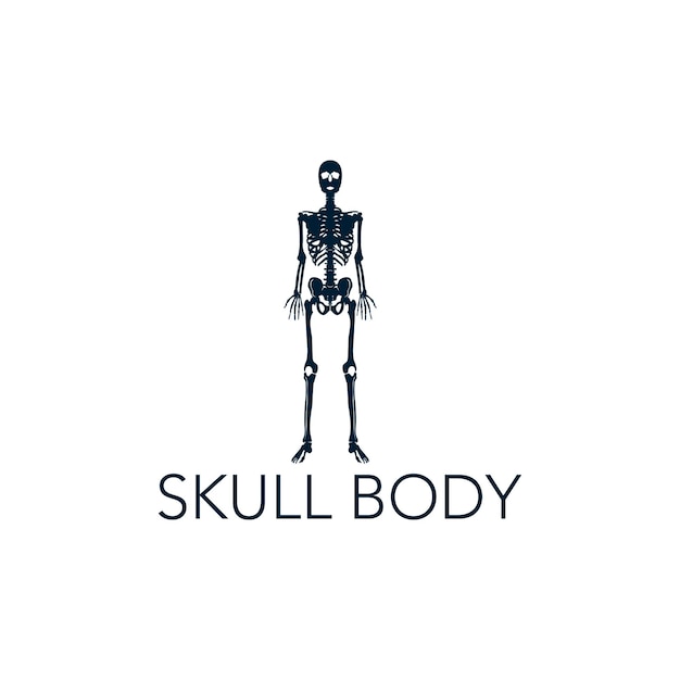 Een logo voor een skelet genaamd skull body.