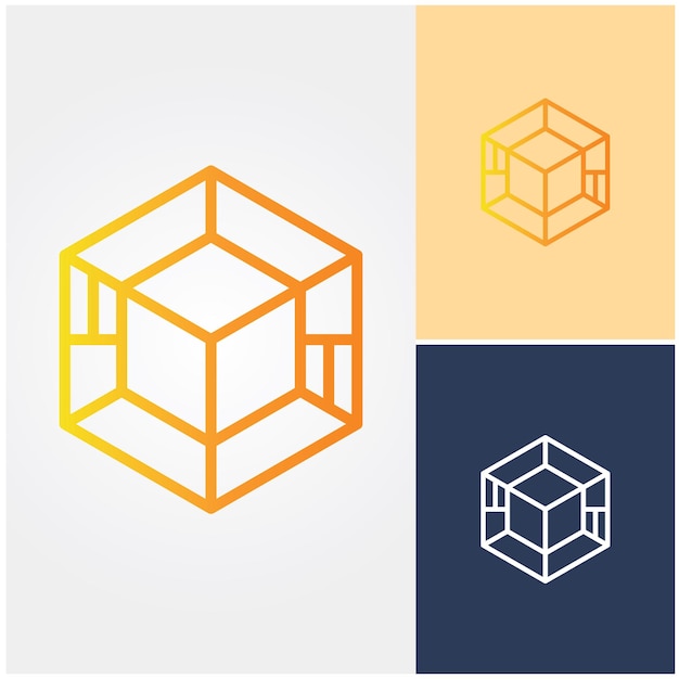 Een logo voor een technologiebedrijf genaamd Cube.