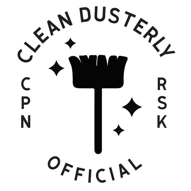 Vector een logo voor schone stoffige ambtenaar wordt getoond.