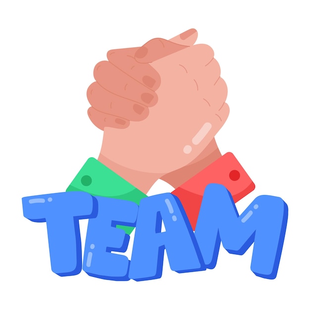 Een logo voor team met het woord team erop