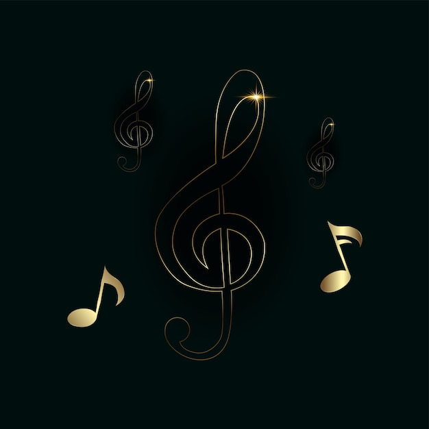 Een luxe en premium muziek noten icoon set muziek sleutel symbolen muziek noten symbool vector illustratie