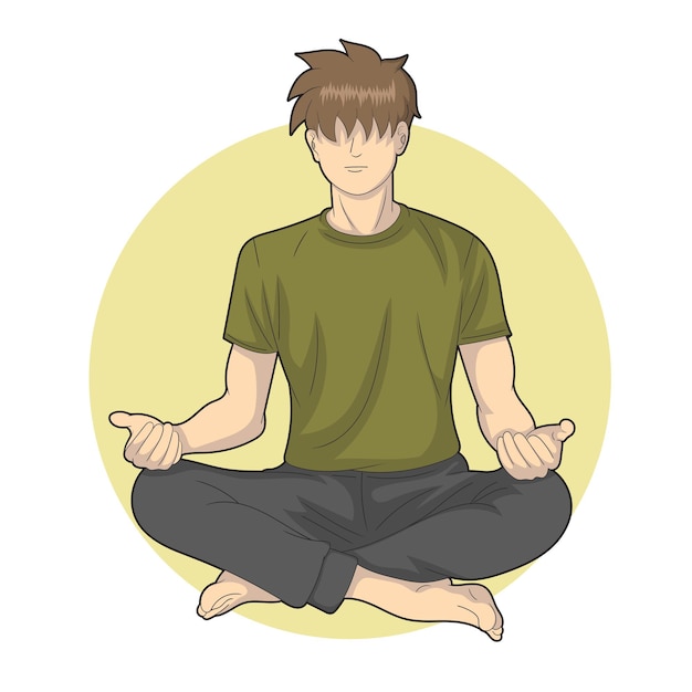 Een man concentreert zich in meditatie
