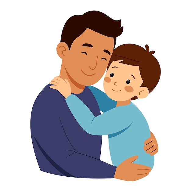 een man die een baby vasthoudt met een baby op zijn borst