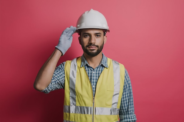 een man die een geel vest draagt die zegt dat hij een vest draagt dat zei dat hij een gele vest draagt
