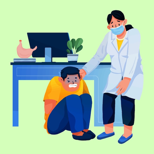 Een man ging naar de dokter omdat zijn buik pijn deed en hij niet kon staan.