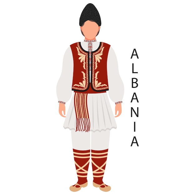 Vector een man in albanese volkskostuum etnische cultuur en tradities van albanië illustratie vector