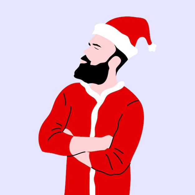 Een man in een kerstman jurk vector illustratie