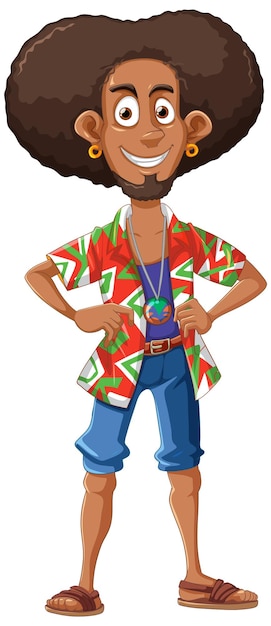 Vector een man met afro kapsel vector