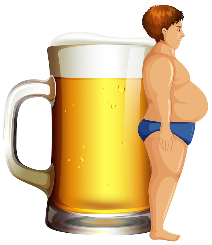 Vector een man met bierbuik