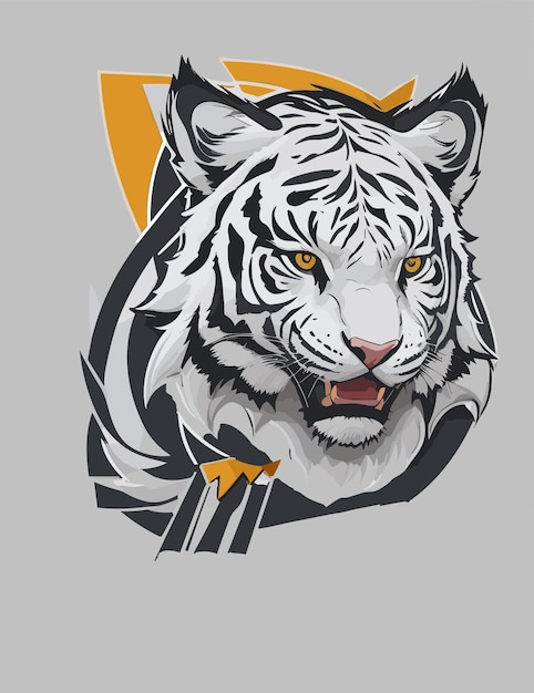 een mascottelogo van witte tijger voor gaming-logo en mascotteproductlogo