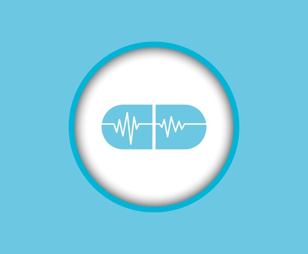 Een mediane capsule een pil een cardiogram-pictogram erin