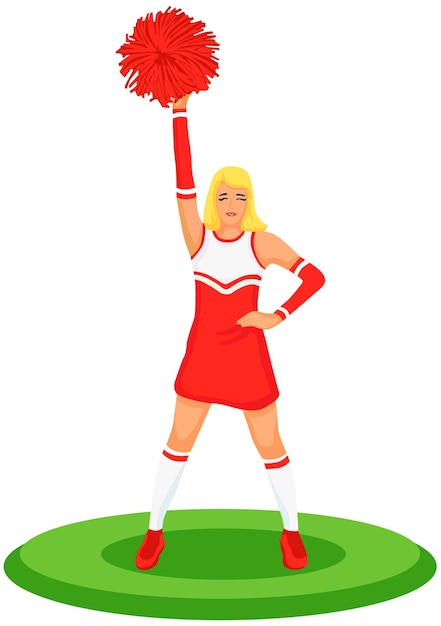 Vector een meisje doet cheerleading