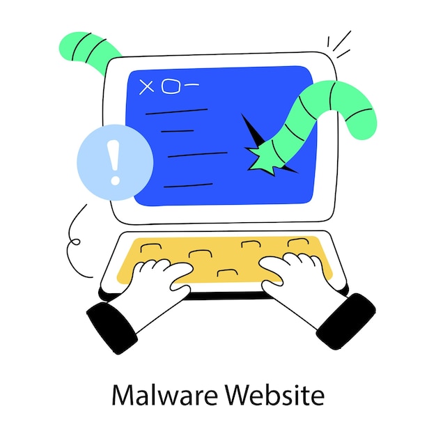 Een mini-illustratie van een malware-website