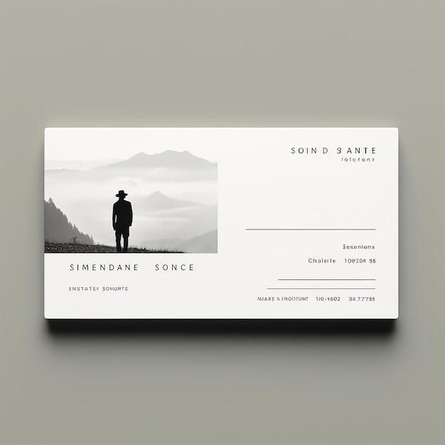 Een minimalistisch visitekaartje met een foto van een persoon voor een e-commerce bedrijf