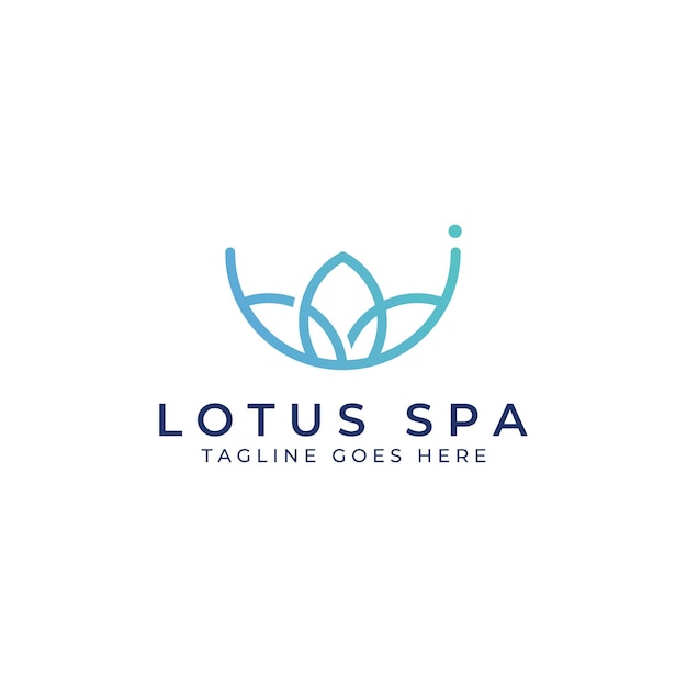 Vector een mooie en natuurlijk mooie lotus spa-bloem met een luxe en elegante lotusbloem vector illustratie bewerking geschikt voor schoonheids- en cosmetische salons