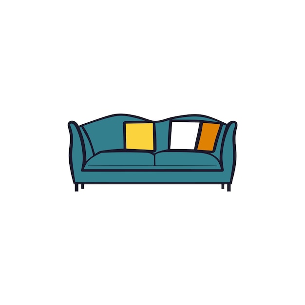 Een mooie en schattige sofa vector