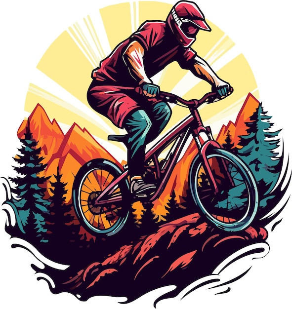 Een mountainbiker op een mountainbike.