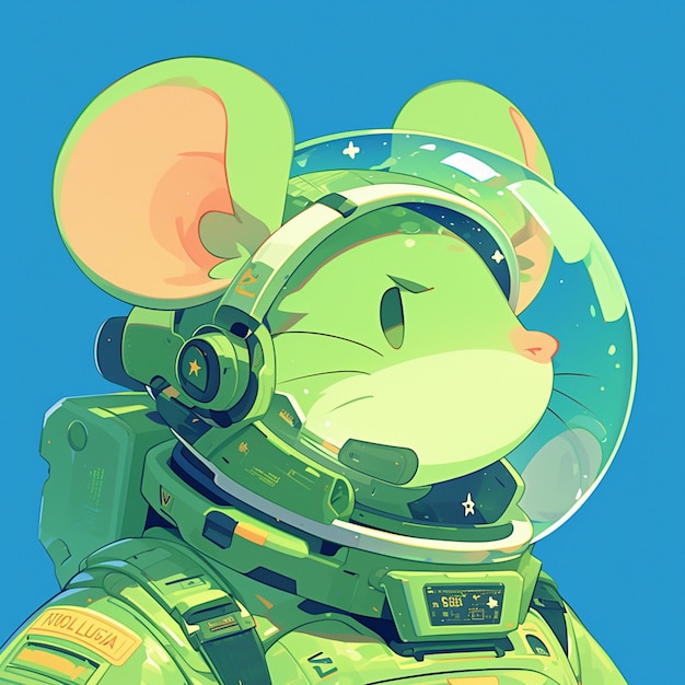 Een muis astronaut cartoon stijl