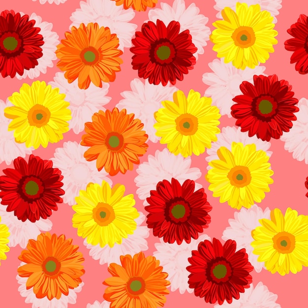 Een naadloos patroon van gerbera bloemen vector illustratie