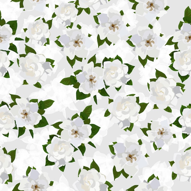 Een naadloos patroon van kaapse jasmijn bloem vector illustratie bloem achtergrond