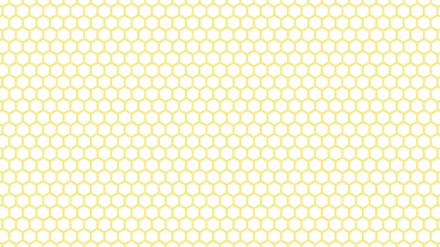 Een naadloos patroon van witte zeshoeken met een gele achtergrond.