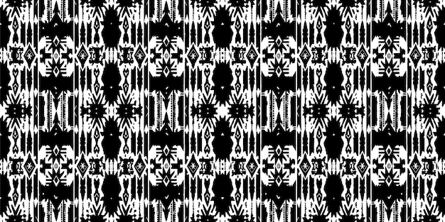 Een naadloze patroongeometrische tribalgeometrische batik ikatazteekse stijletnische boho naadloze patroon