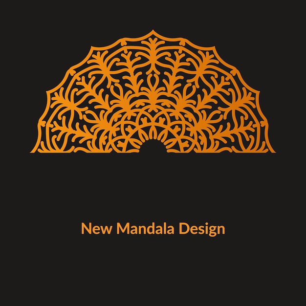 Een nieuw mandala-ontwerp met gouden kleur