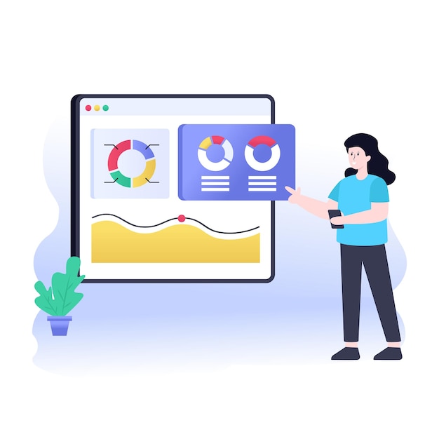 Een online marketing vlakke afbeelding in bewerkbaar ontwerp