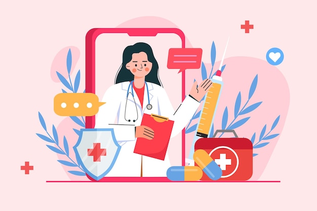 Een online videogesprek van een dokter