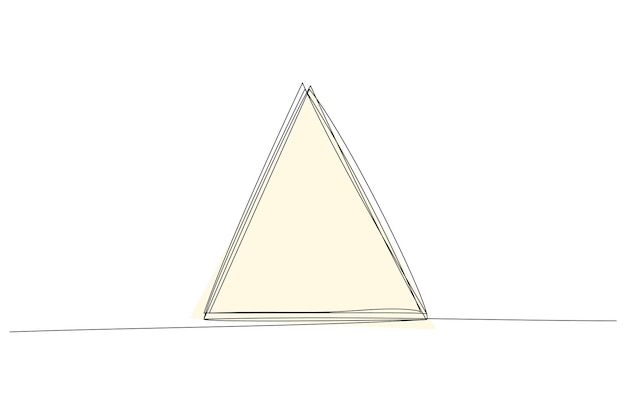 Een ononderbroken lijntekening van een geel Triangle Geometry-spelsymbool voor pictogrammen, logo's, symbolen