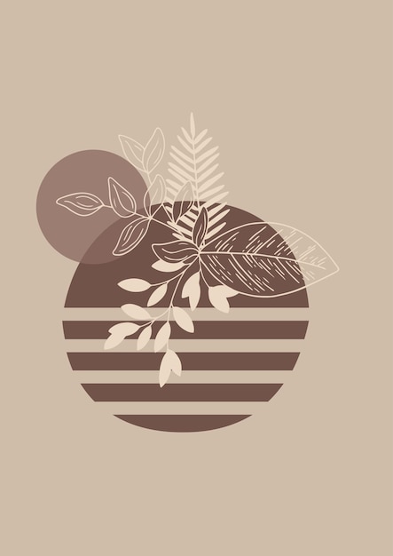 een ontwerp met een palmboom en een rond ei