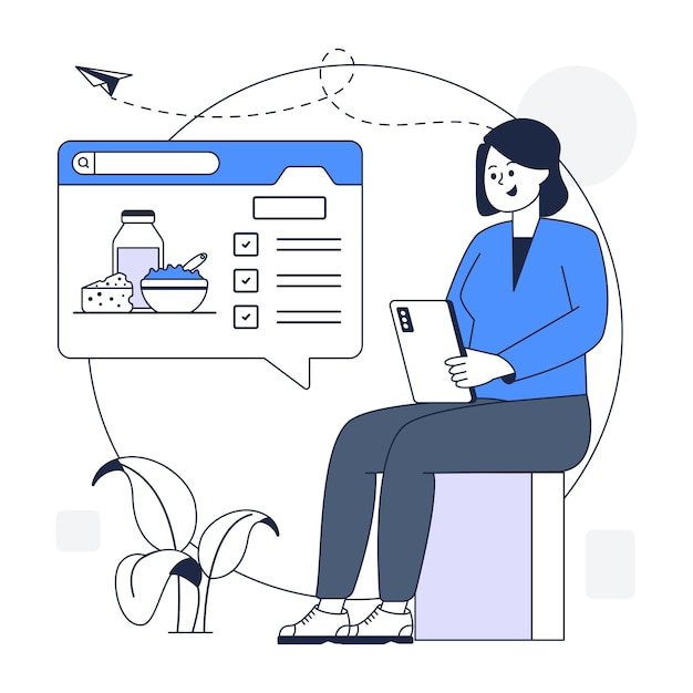 Een ontwerp van de schetsillustratie van een restaurantwebsite