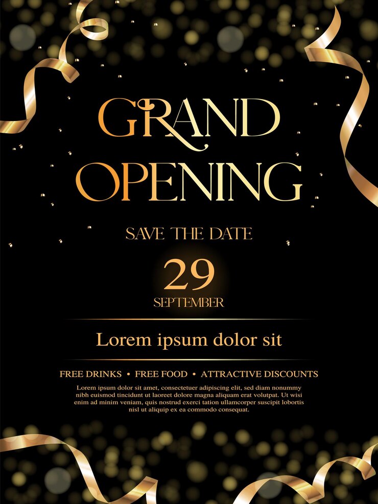 Vector een ontwerp van een flyer voor de opening