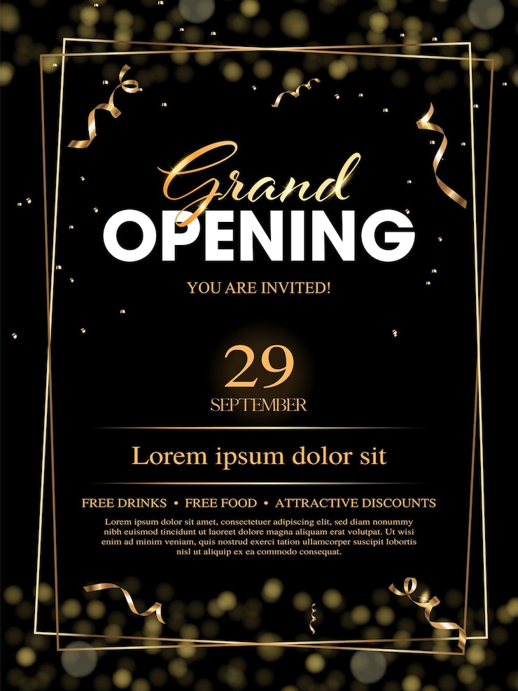 Vector een ontwerp van een flyer voor de opening