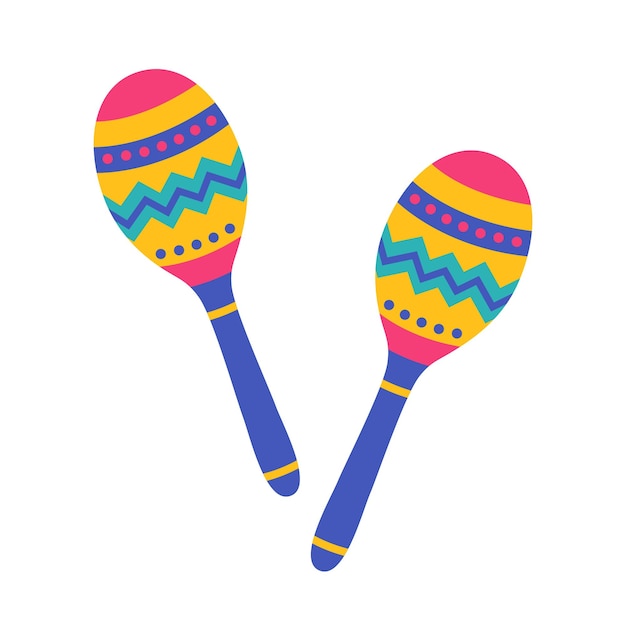 Een paar kleurrijke maracas met ornamenten Mexicaans traditioneel muziekinstrument Latijnse muziek