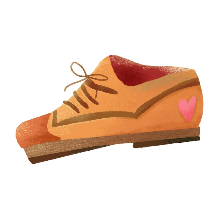 Vector een paar schoenen met een hart op de zool