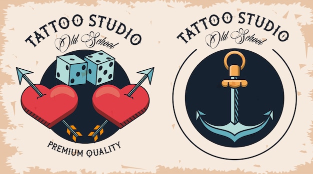 Een paar tattoo studio logo's