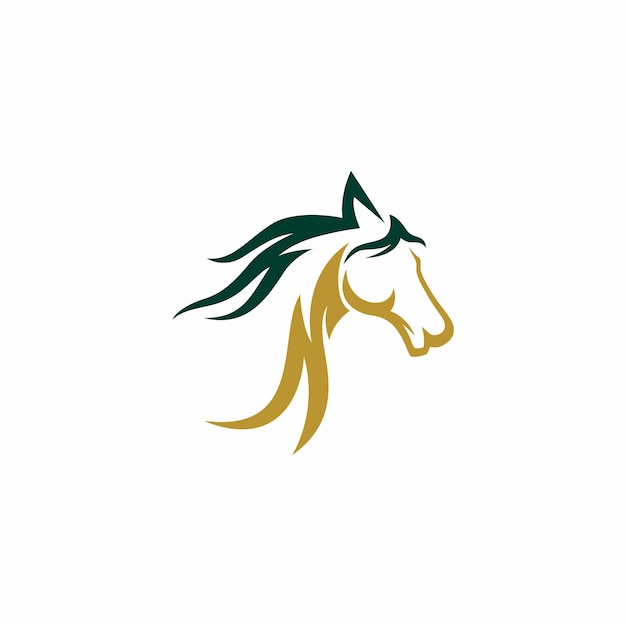 Een paardenhoofd met een groene en gele kleur