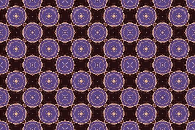 Een paars en blauw patroon met een bloemdessin.