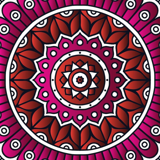 Een paars en roze ontwerp met een symbool in het midden