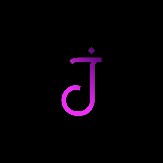 Een paars en zwart logo met de letter j erop.