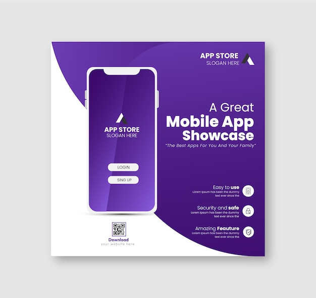 een paarse app voor een telefoon show app
