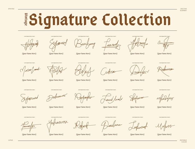 Een pagina met handtekeningen waarop de verzameling handtekeningen is geschreven